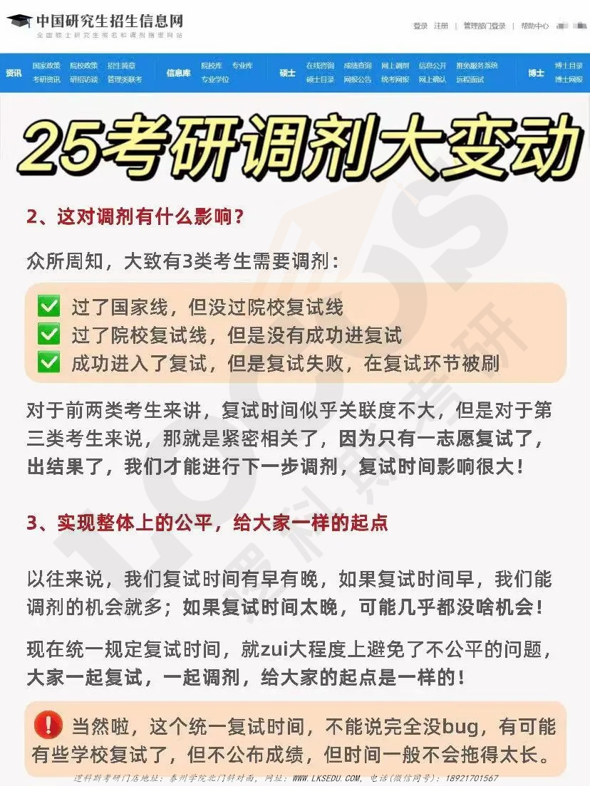逻科斯考研：25考研调剂大变动